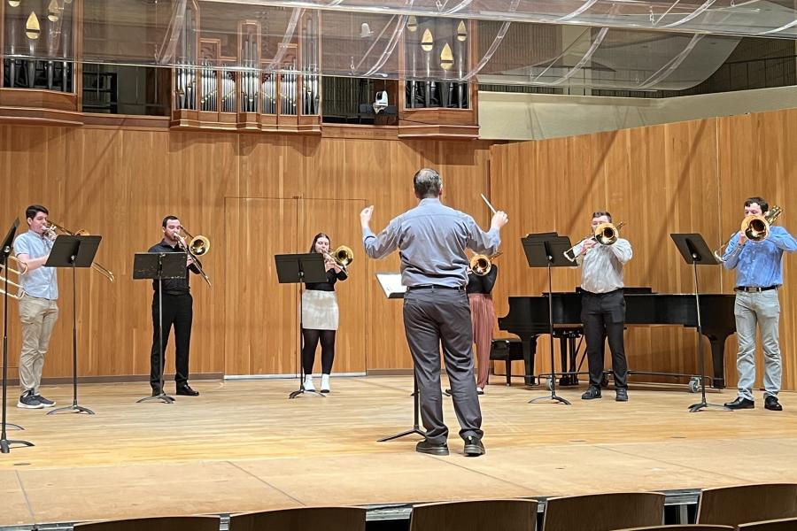 Photo of trombones at Iowa State