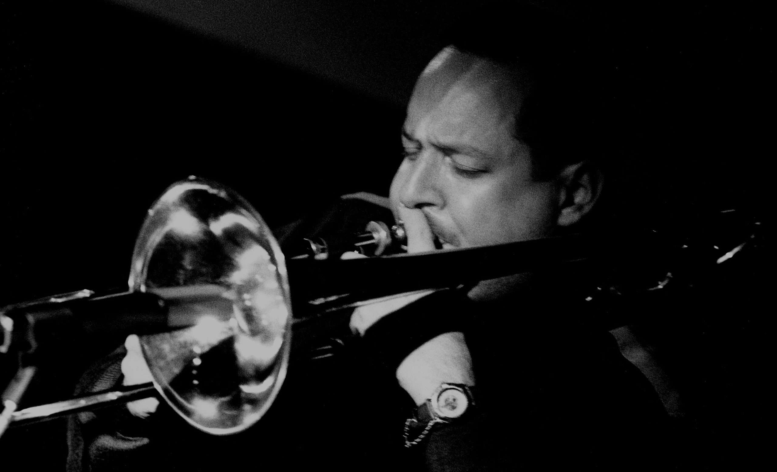 Steve Davis playing the trombone