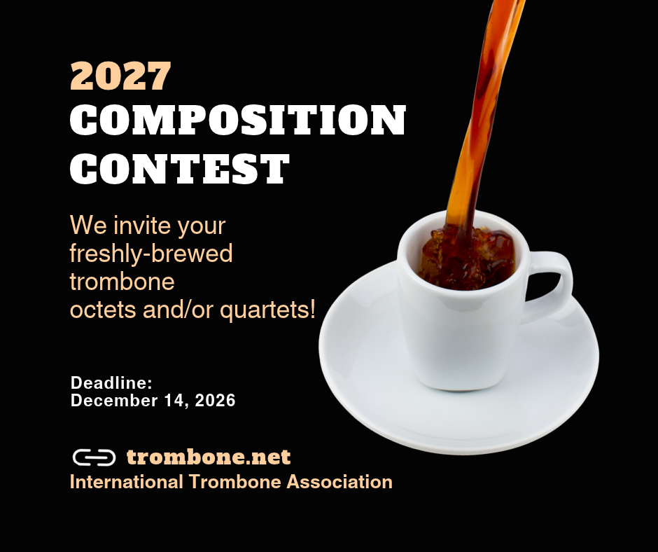 Poster for ITACC includes a cup of hot coffee. It should help composers burn the midnight oil to meet the December 14, 2026 deadline.